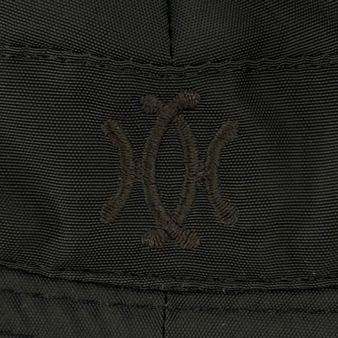 Great MOTSCH HERMES hat H-lift embroidery bucket Dark brown Nylon mens 56