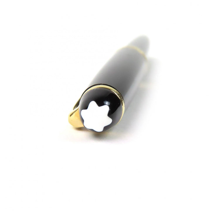 Very Good MONTBLANC fountain pen Meisterstück Classic white star Black gold 14K