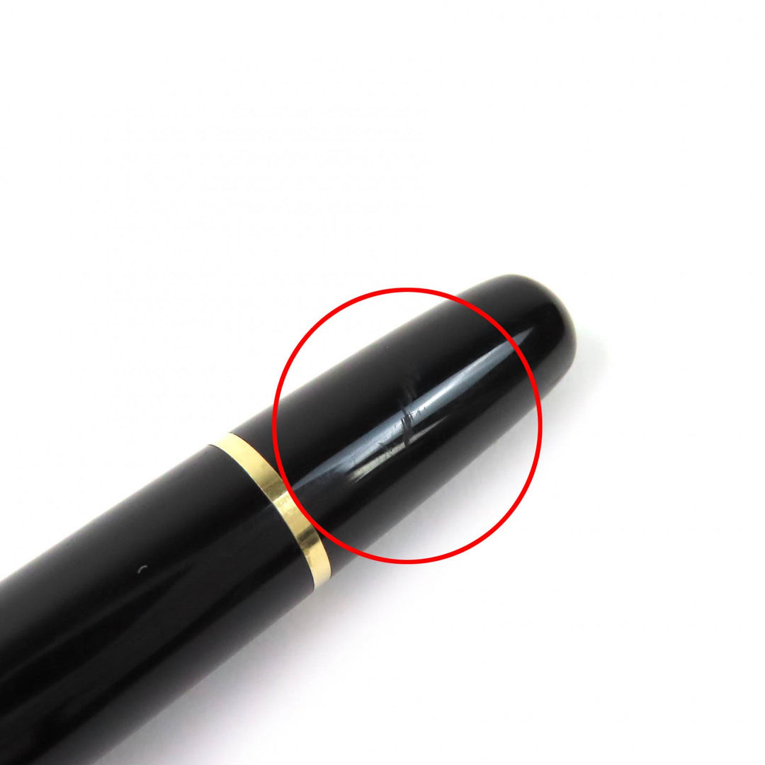 Very Good MONTBLANC fountain pen Meisterstück Classic white star Black gold 14K