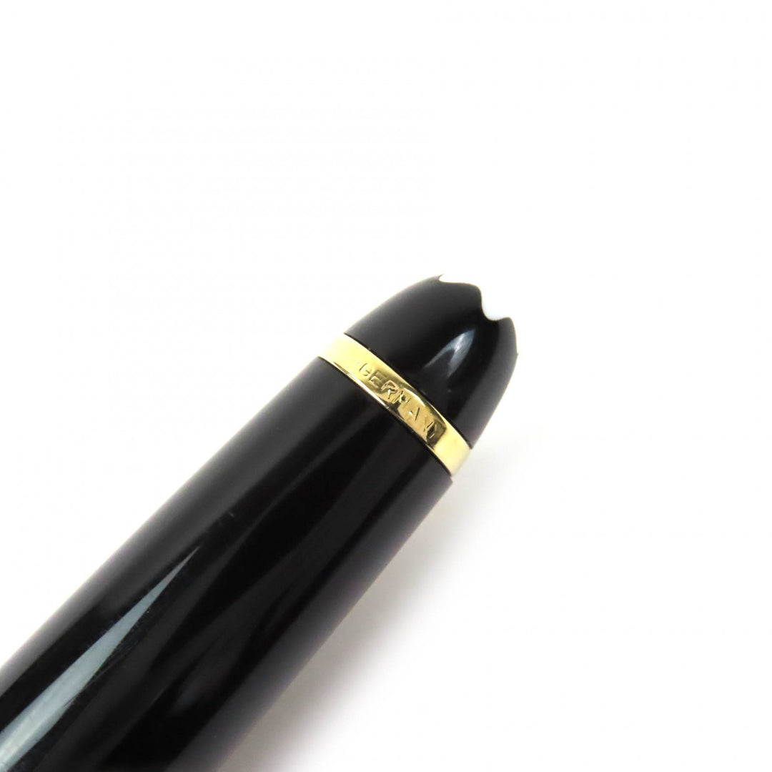 Very Good MONTBLANC fountain pen Meisterstück Classic white star Black gold 14K