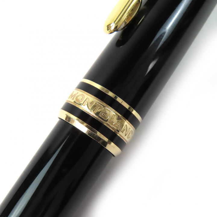 Very Good MONTBLANC fountain pen Meisterstück Classic white star Black gold 14K