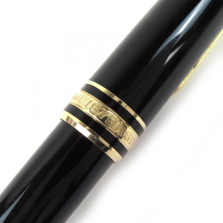 Very Good MONTBLANC fountain pen Meisterstück Classic white star Black gold 14K