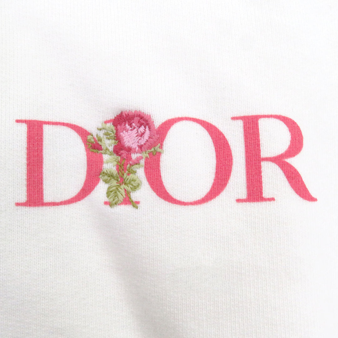 新品同様 DIOR パーカー JARDIN Rose 刺繍 バック刺繍 アイボリー コットン メンズ