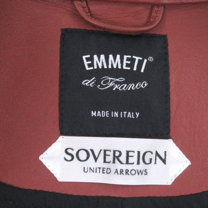 優れたEMMETIレザージャケットSOVEREIGN限定スタンドカラーブラウンラムスキン
