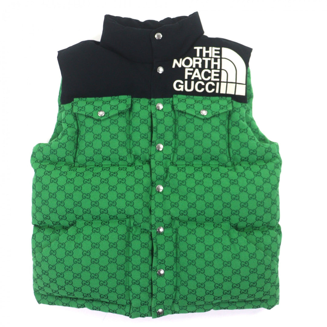 Great GUCCI THE NORTH FACE Down vest green cotton mens XXS 670910
