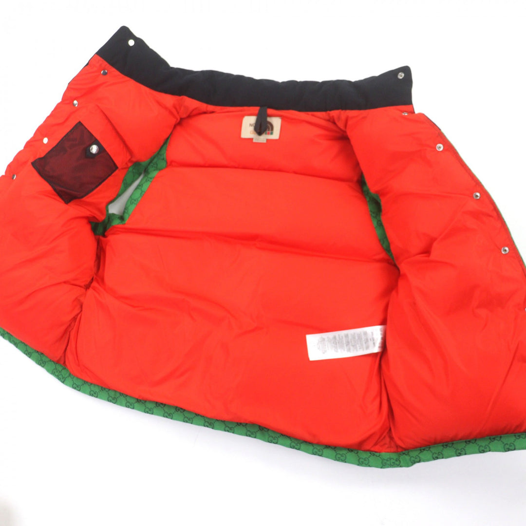 Great GUCCI THE NORTH FACE Down vest green cotton mens XXS 670910