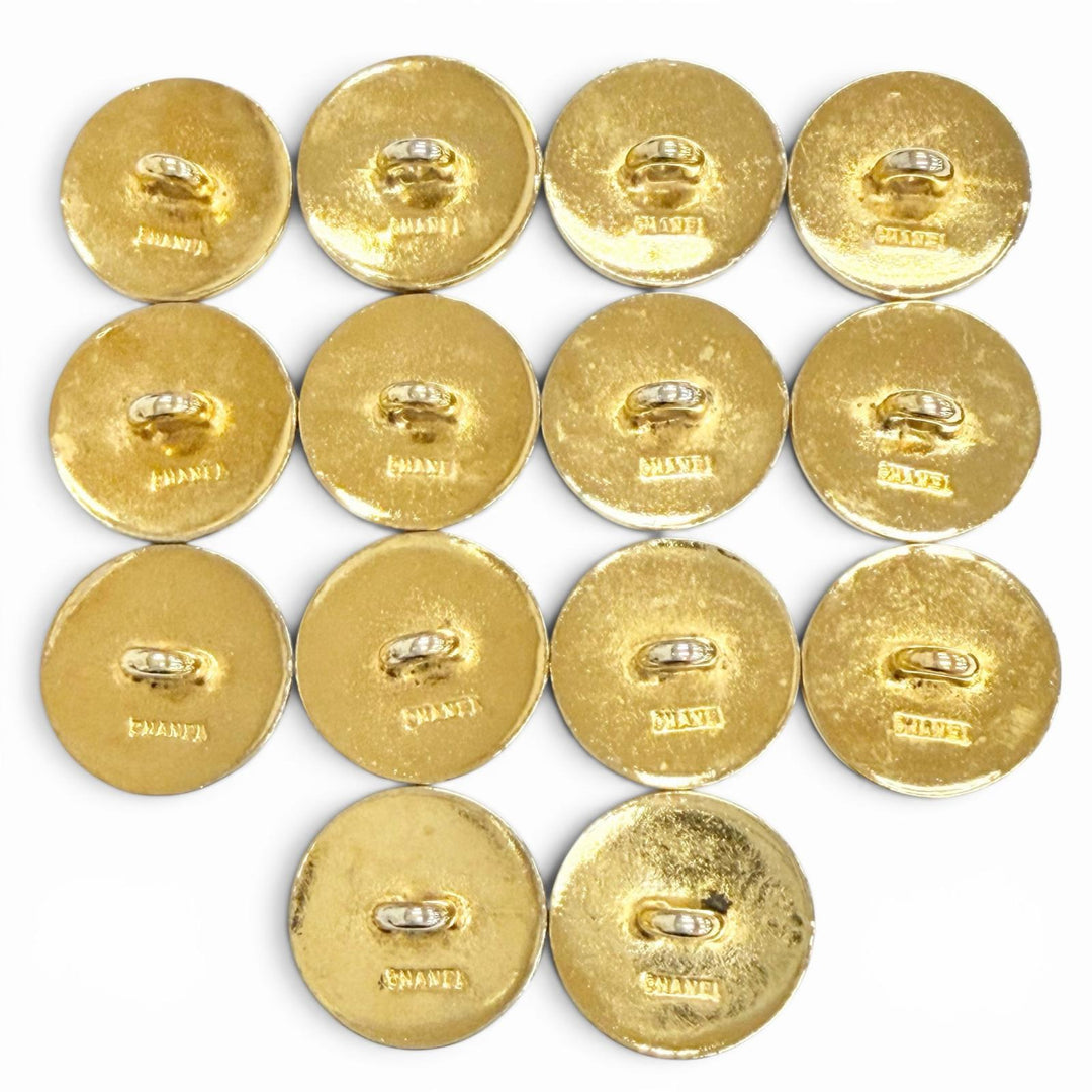 Very Good CHANEL button COCO Mark perfume bottle buttons (14 pieces total) gold