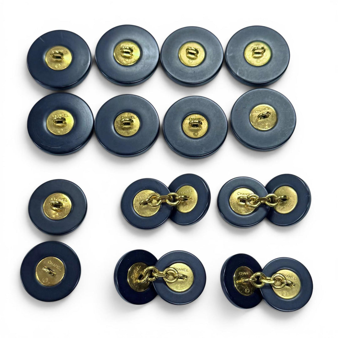 Great CHANEL COCO Mark Buttons: 8 large, 2 small, and 4 cufflinks (set of 4)