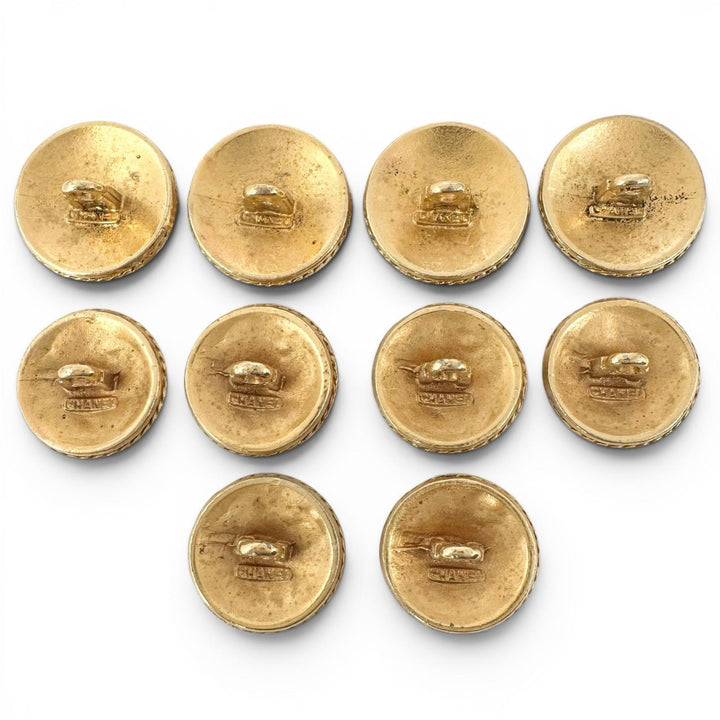 Very Good CHANEL button COCO Mark Gold Metal Buttons with Back Logo gold