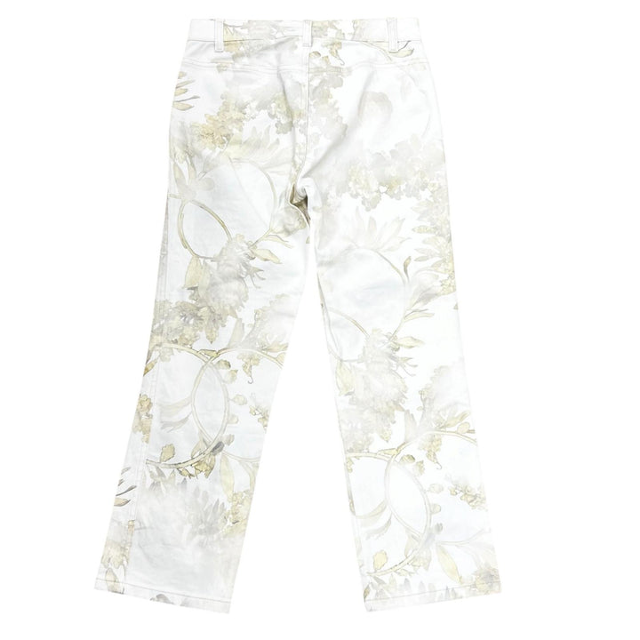 Excellent CHANEL Pants Logo buttons, botanical print multicolor cotton P57940