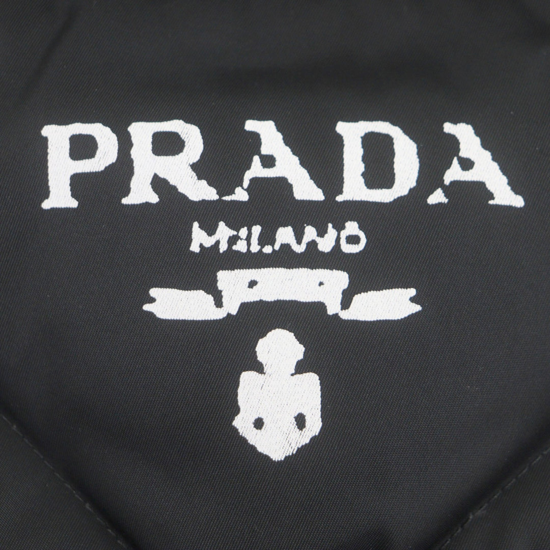 Excellent PRADA Down vest black recycled polyamide mens SGB804