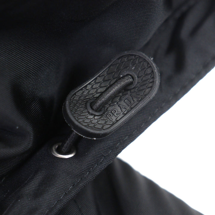 Excellent PRADA Down vest black recycled polyamide mens SGB804