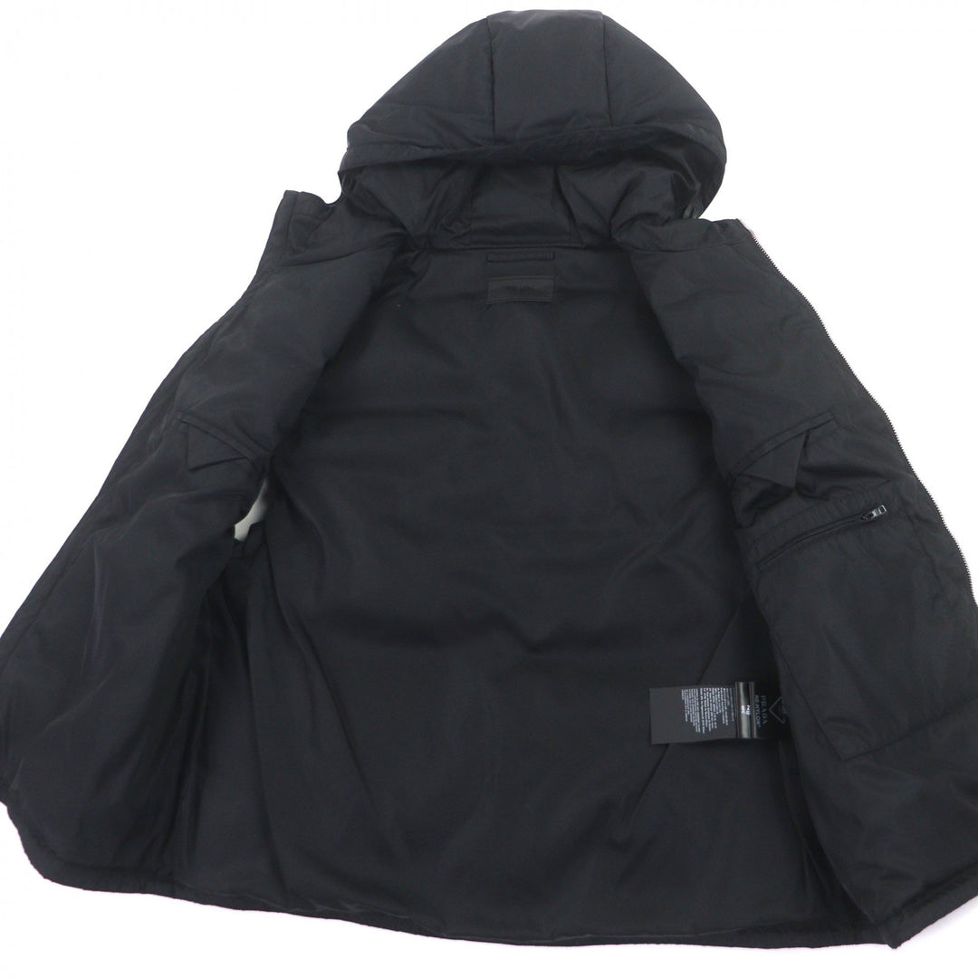 Excellent PRADA Down vest black recycled polyamide mens SGB804