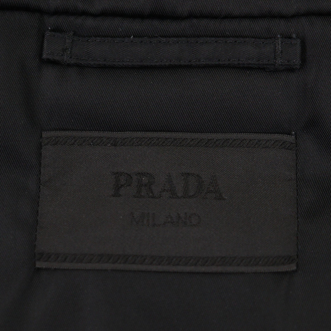 Excellent PRADA Down vest black recycled polyamide mens SGB804