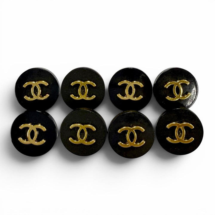 Great CHANEL button COCO Mark buttons: 8 in total black Women