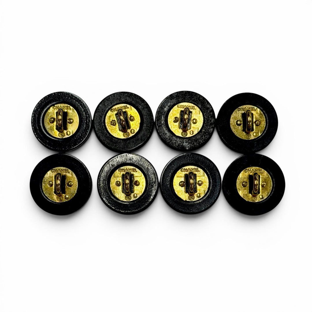 Great CHANEL button COCO Mark buttons: 8 in total black Women