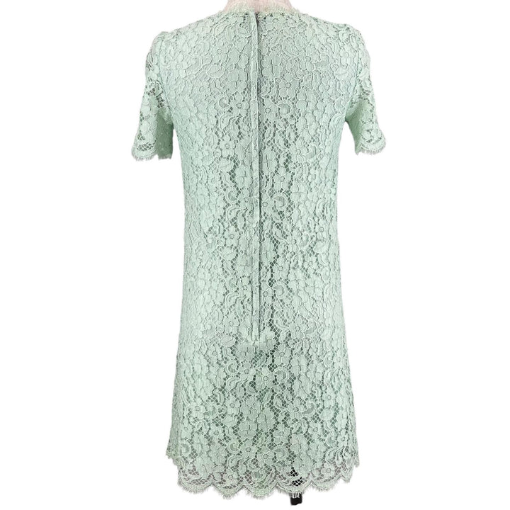 Great DOLCE&GABBANA one piece All lace floral pattern lime green cotton Women 36