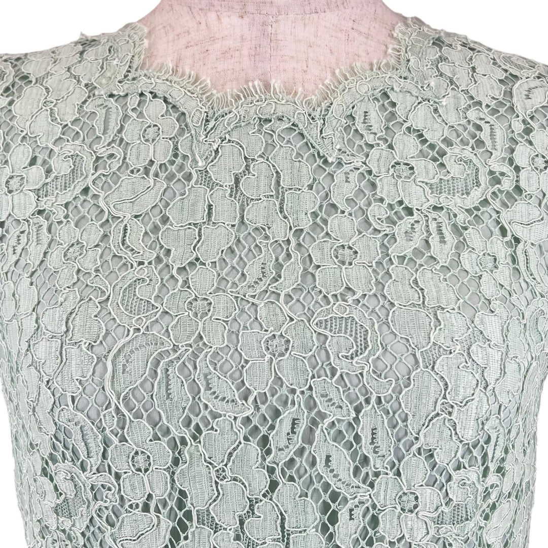Great DOLCE&GABBANA one piece All lace floral pattern lime green cotton Women 36