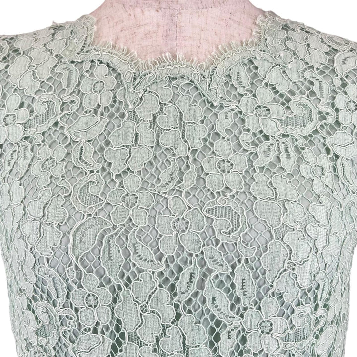 Great DOLCE&GABBANA one piece All lace floral pattern lime green cotton Women 36