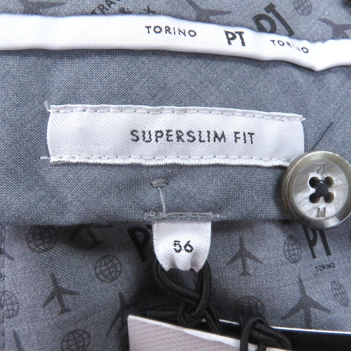Pristine PT TORINO Pants SUPERSLIM FIT stretch fabric dark blue Rayon mens 56