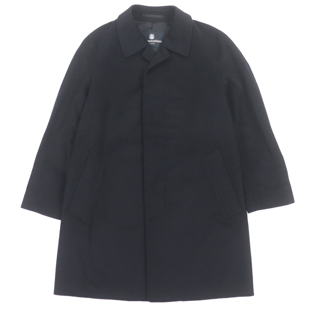 Pristine Aquascutum coat Logo button placket black cashmere mens