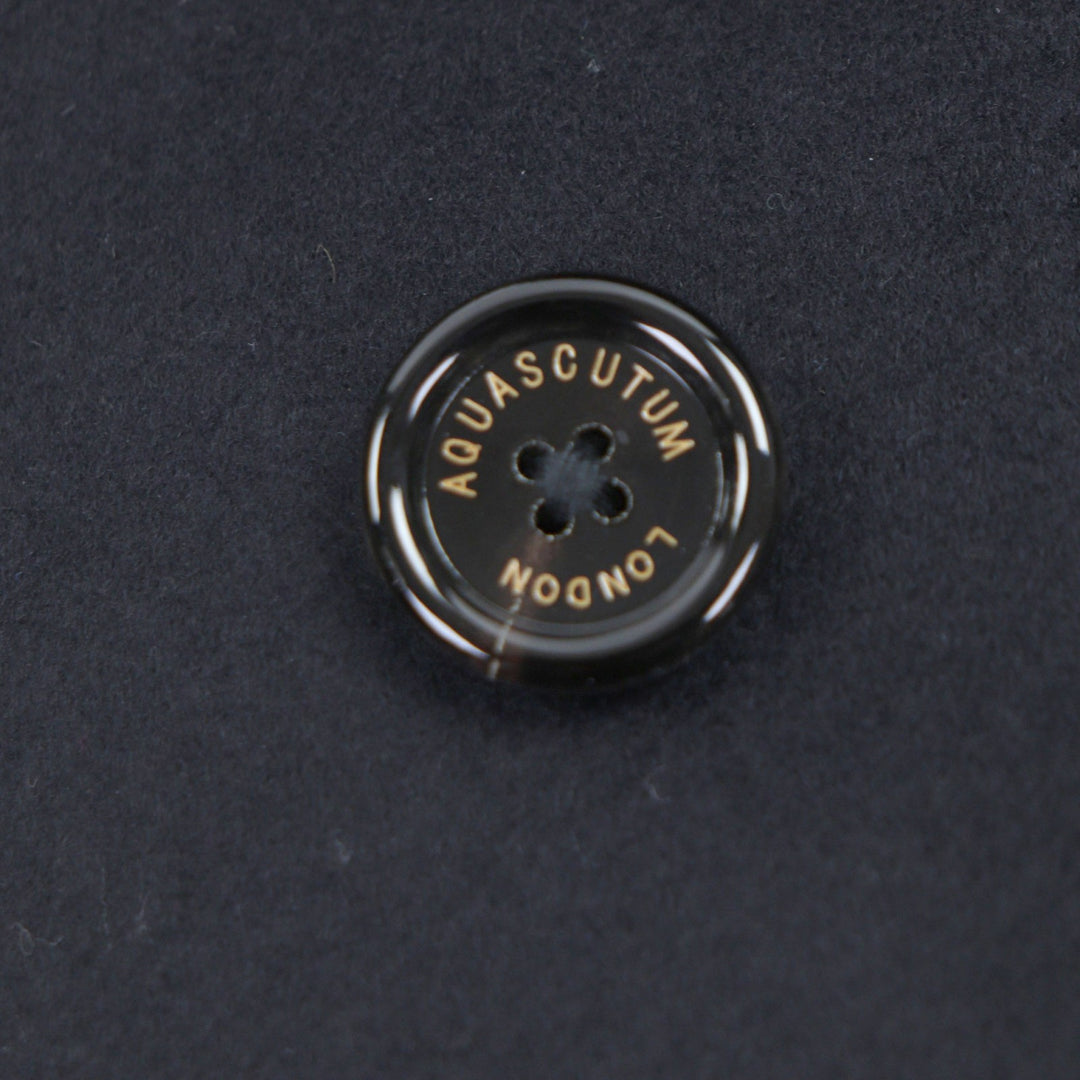 Pristine Aquascutum coat Logo button placket black cashmere mens