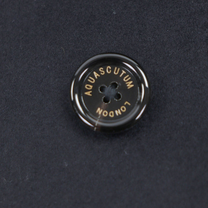 Pristine Aquascutum coat Logo button placket black cashmere mens
