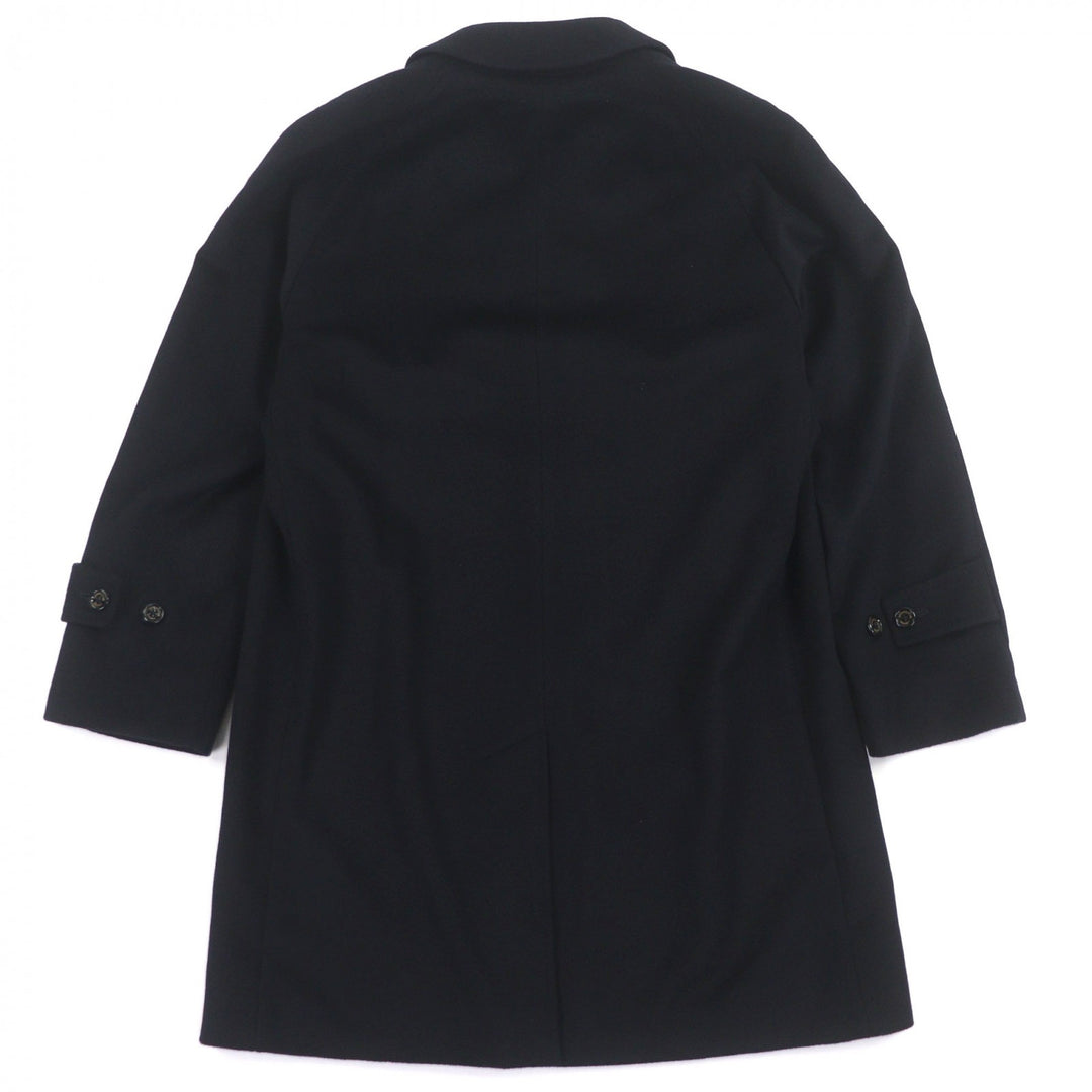 Pristine Aquascutum coat Logo button placket black cashmere mens