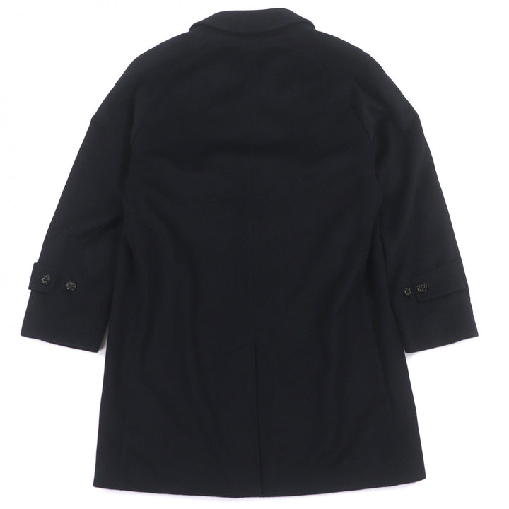 Pristine Aquascutum coat Logo button placket black cashmere mens