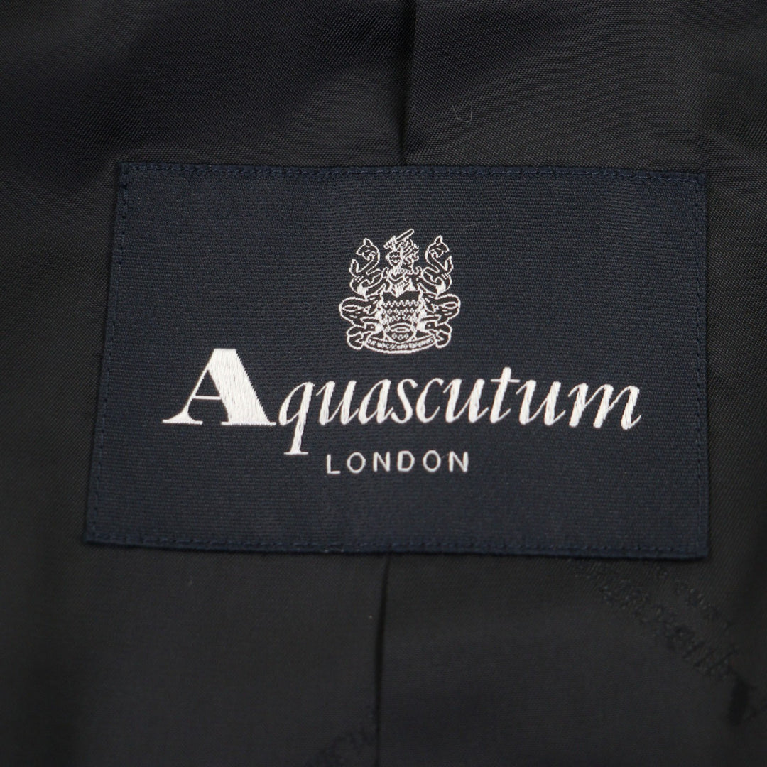 Pristine Aquascutum coat Logo button placket black cashmere mens