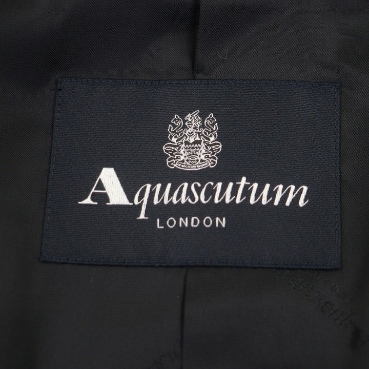Pristine Aquascutum coat Logo button placket black cashmere mens