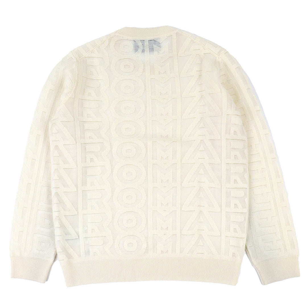 Excellent FENDI×MARC JACOBS knit All-over logo knit sweater Ivory 48 FZX131 AMBX