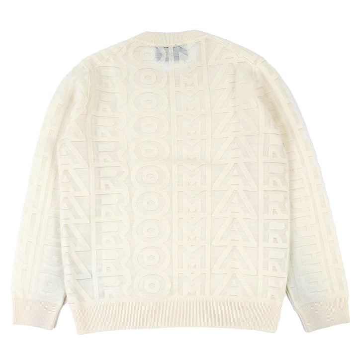 Excellent FENDI×MARC JACOBS knit All-over logo knit sweater Ivory 48 FZX131 AMBX