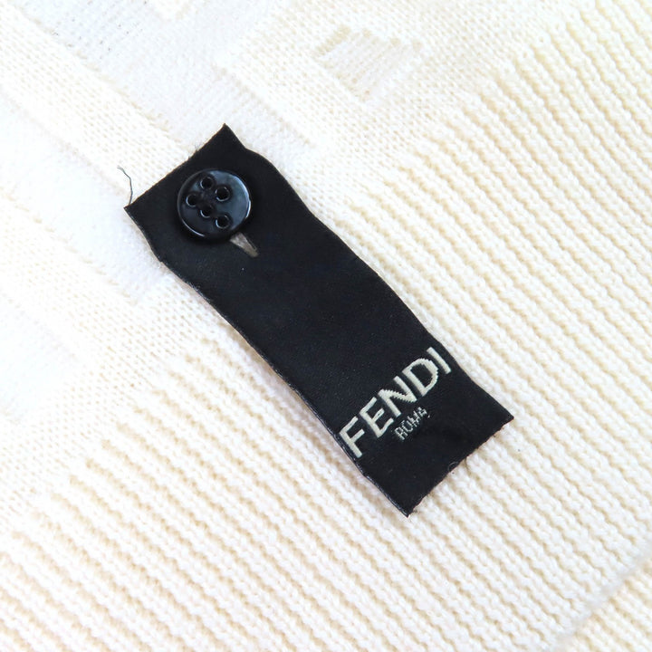 Excellent FENDI×MARC JACOBS knit All-over logo knit sweater Ivory 48 FZX131 AMBX