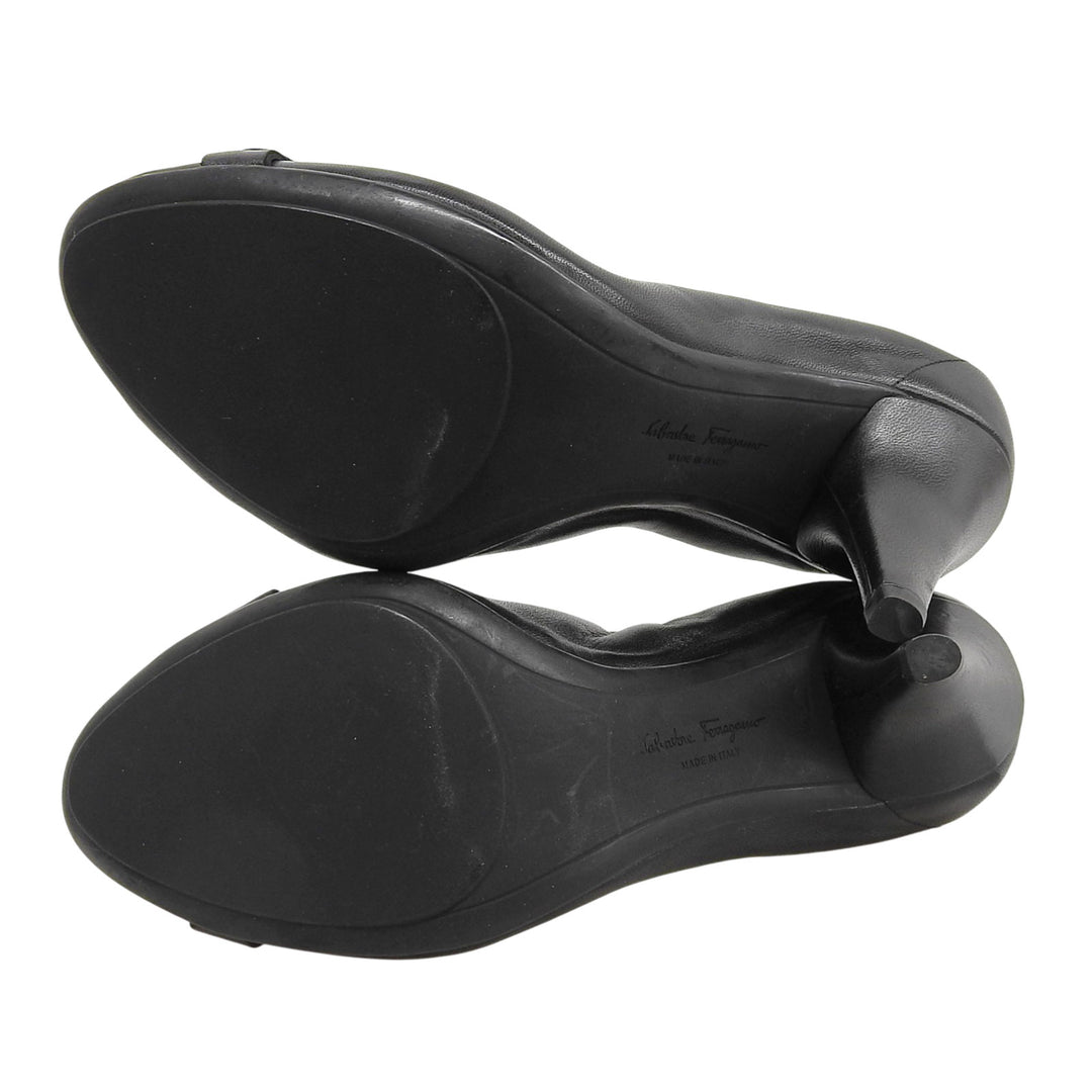 Excellent Salvatore Ferragamo pumps black leather Women 7