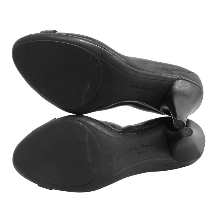 Excellent Salvatore Ferragamo pumps black leather Women 7