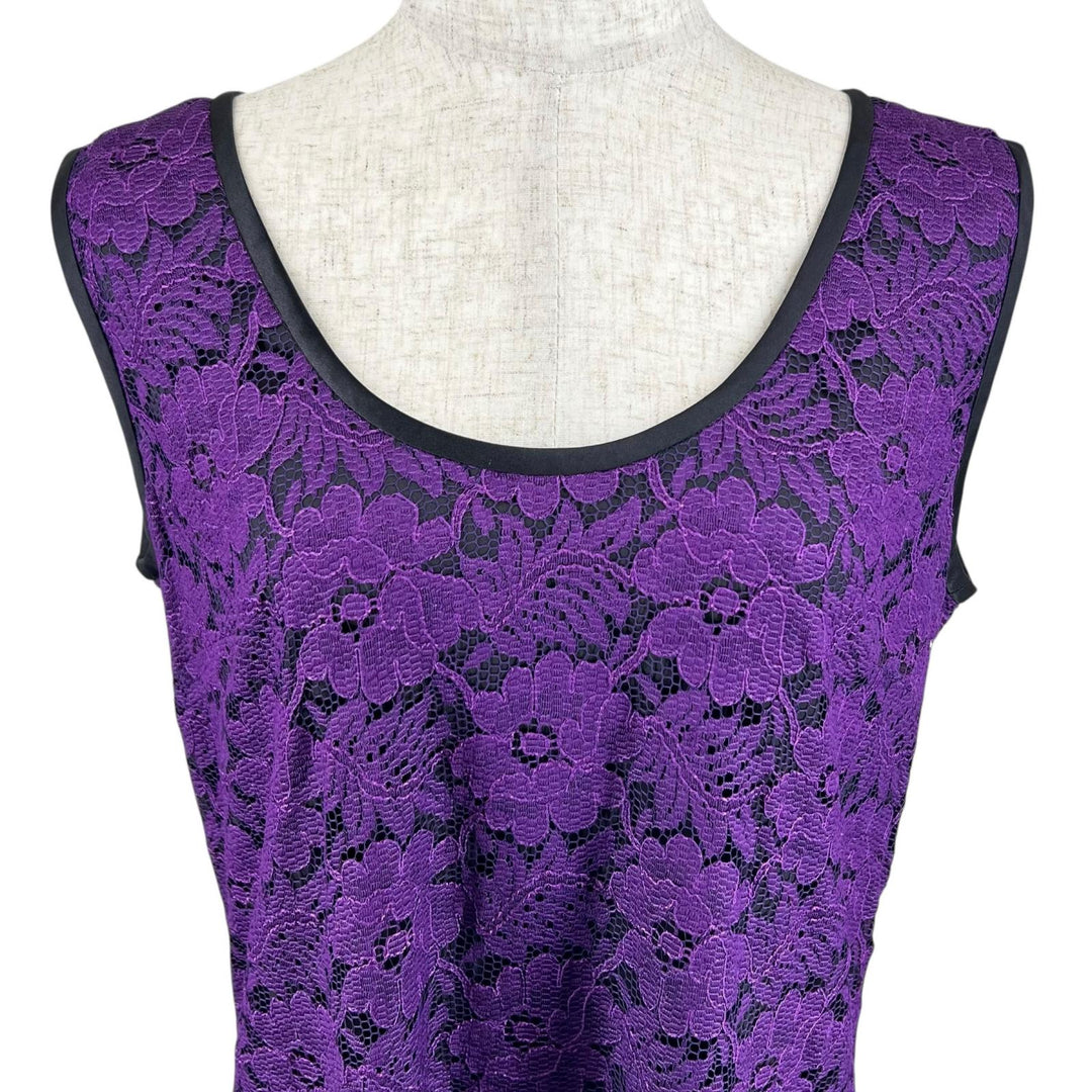 Excellent DOLCE&GABBANA one piece Floral pattern all lace purple Rayon Women