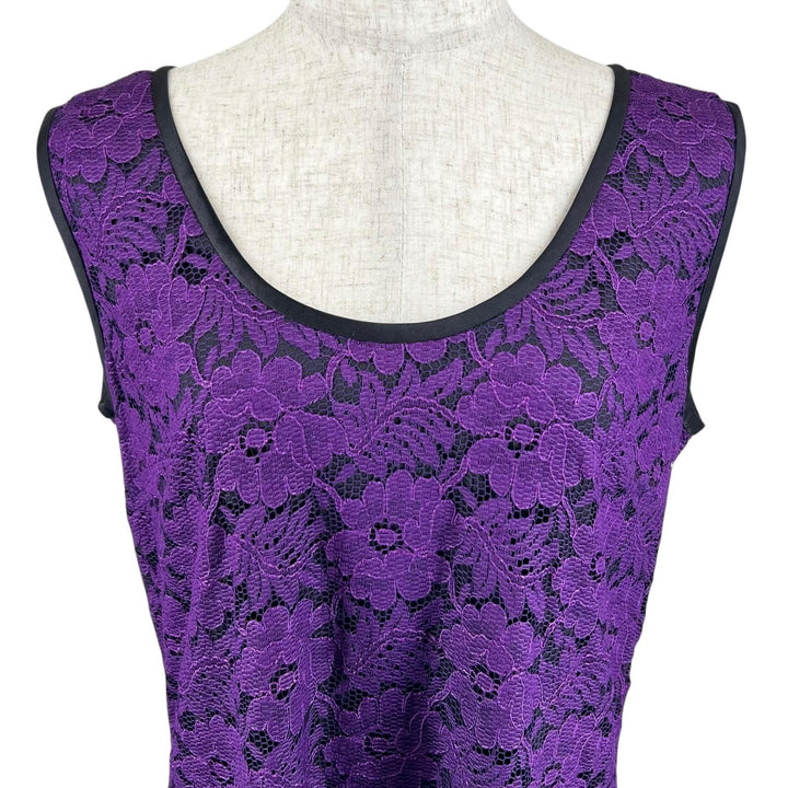 Excellent DOLCE&GABBANA one piece Floral pattern all lace purple Rayon Women