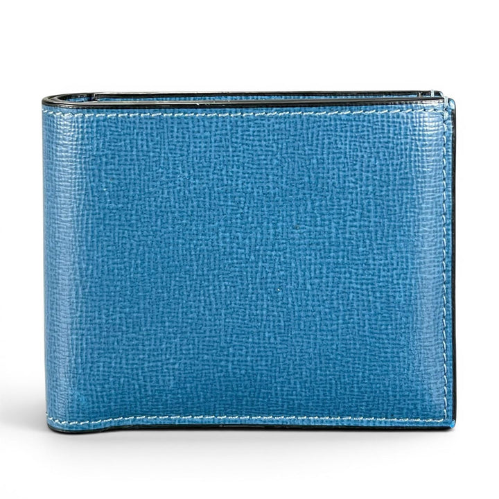 Great Valextra Bifold Wallet Wallet blue Grain calf Leather mens