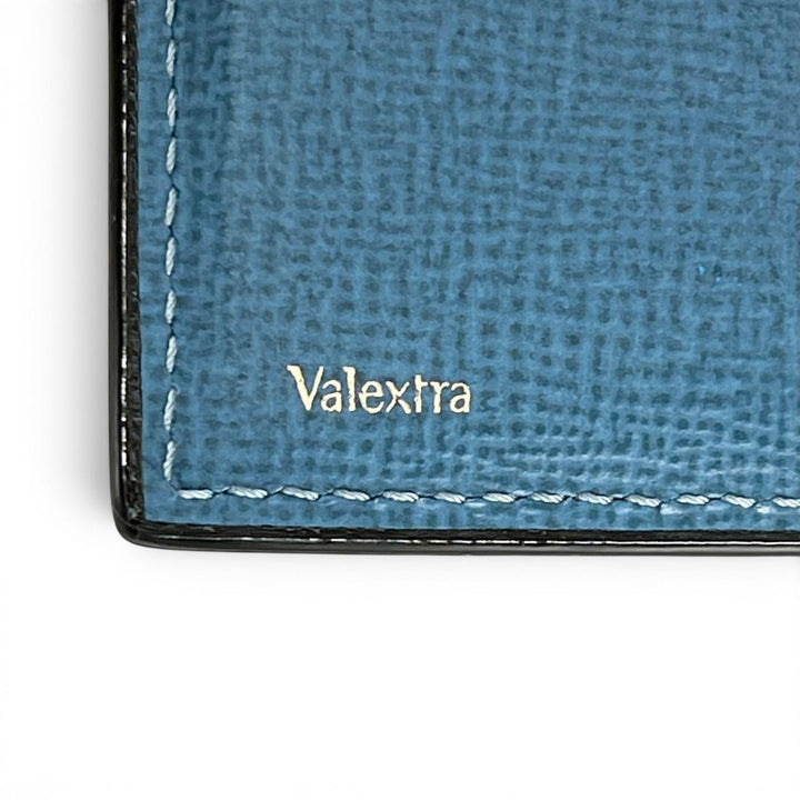 Great Valextra Bifold Wallet Wallet blue Grain calf Leather mens