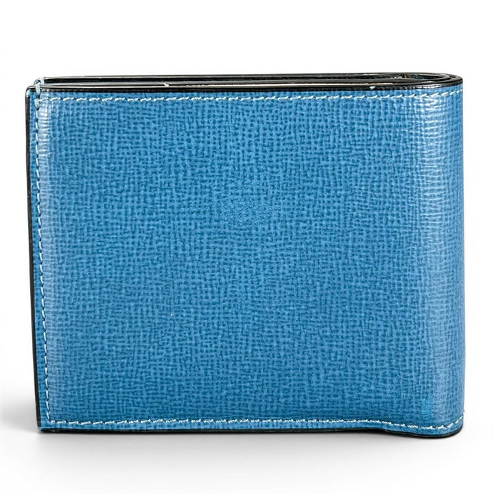 Great Valextra Bifold Wallet Wallet blue Grain calf Leather mens