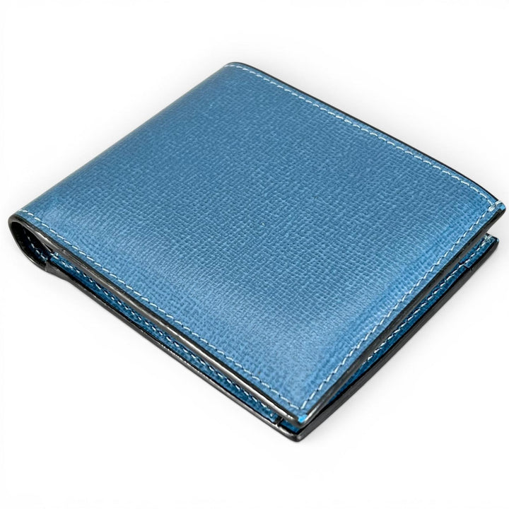 Great Valextra Bifold Wallet Wallet blue Grain calf Leather mens