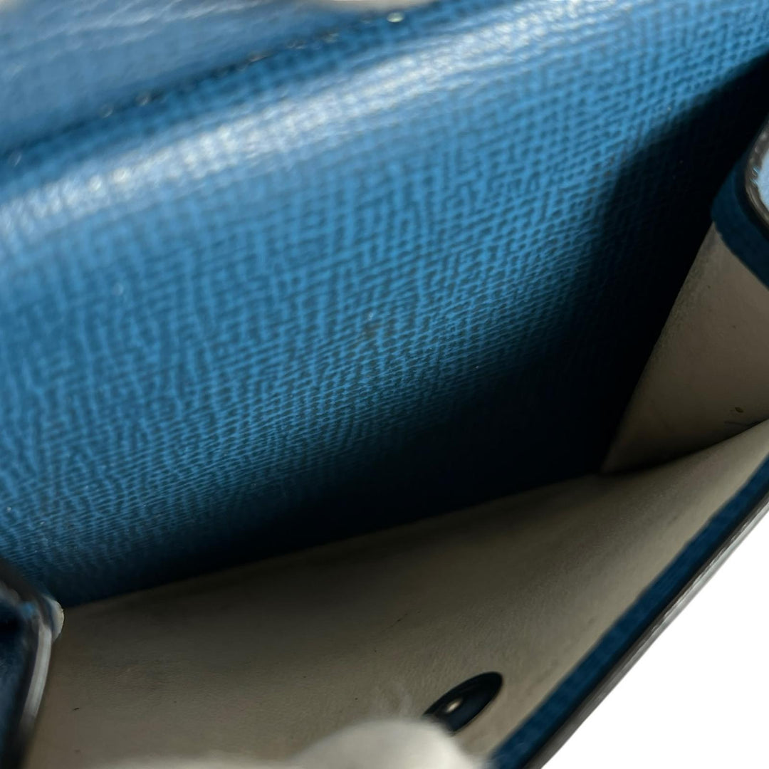 Great Valextra Bifold Wallet Wallet blue Grain calf Leather mens