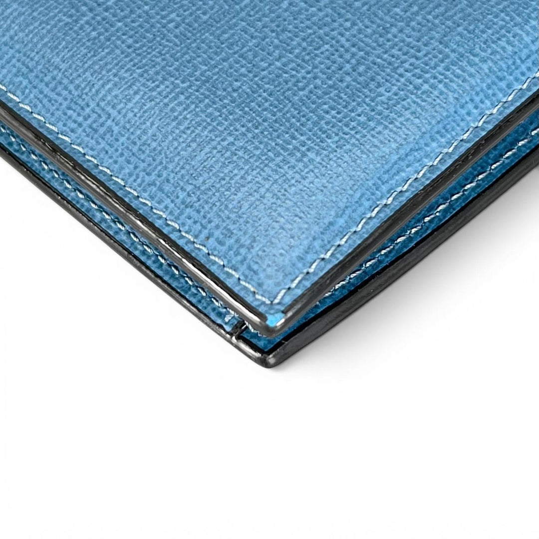 Great Valextra Bifold Wallet Wallet blue Grain calf Leather mens