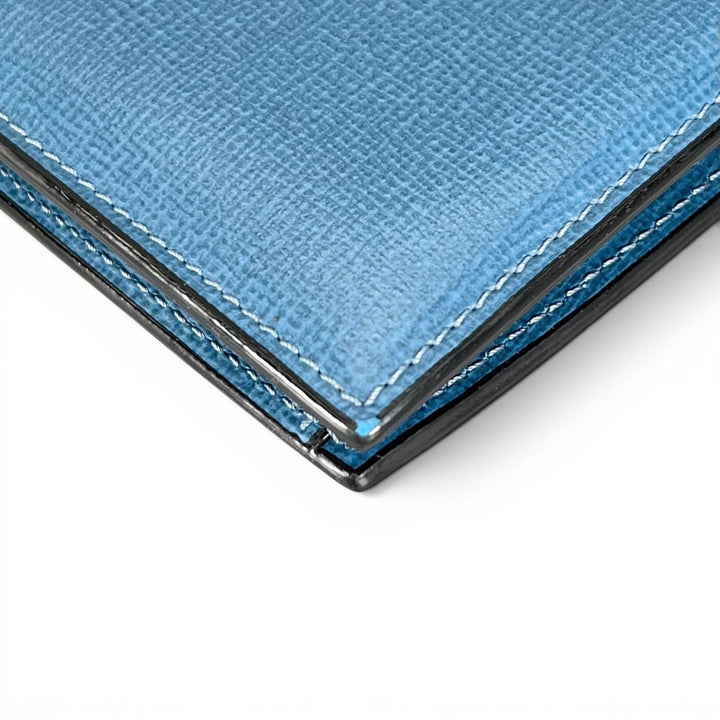 Great Valextra Bifold Wallet Wallet blue Grain calf Leather mens