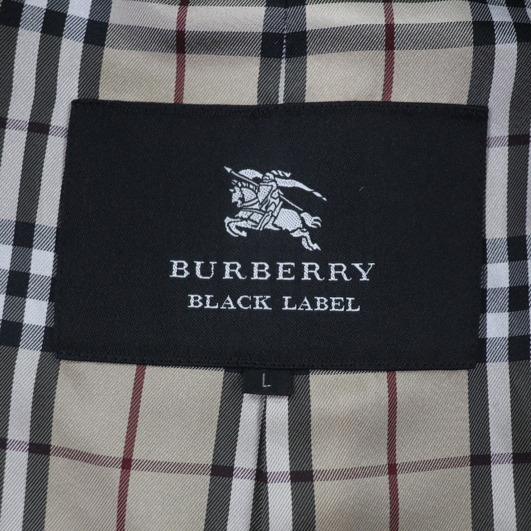Great BURBERRY BLACK LABEL trench coat black wool mens L