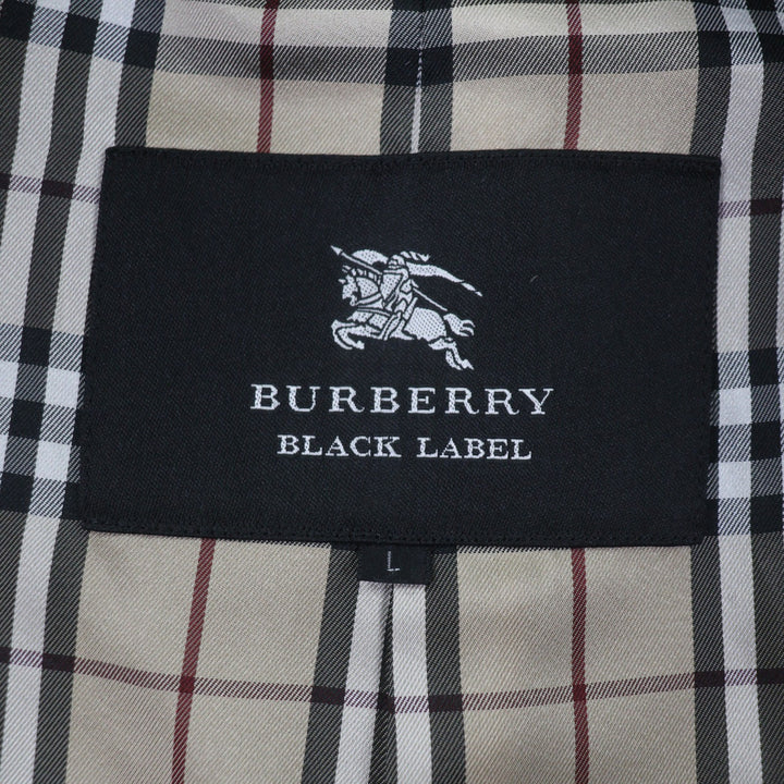 Great BURBERRY BLACK LABEL trench coat black wool mens L