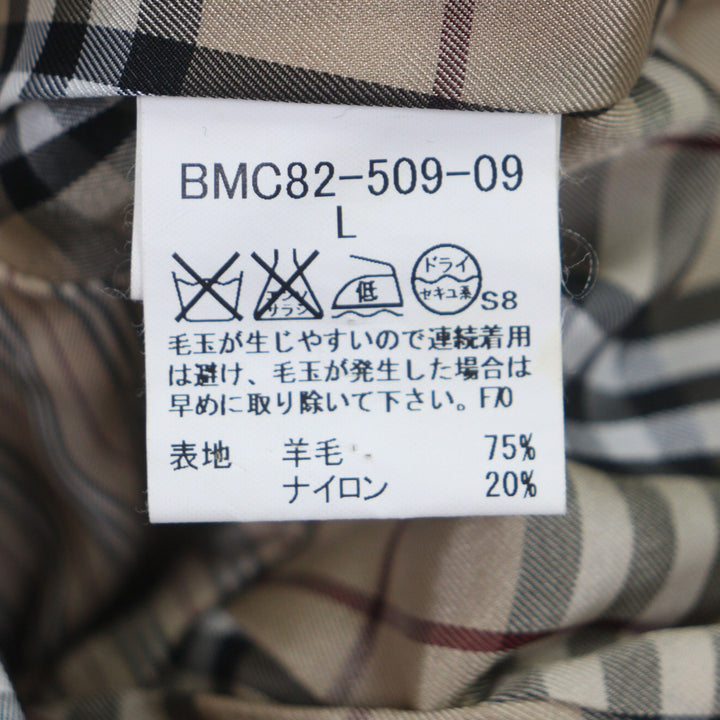 Great BURBERRY BLACK LABEL trench coat black wool mens L