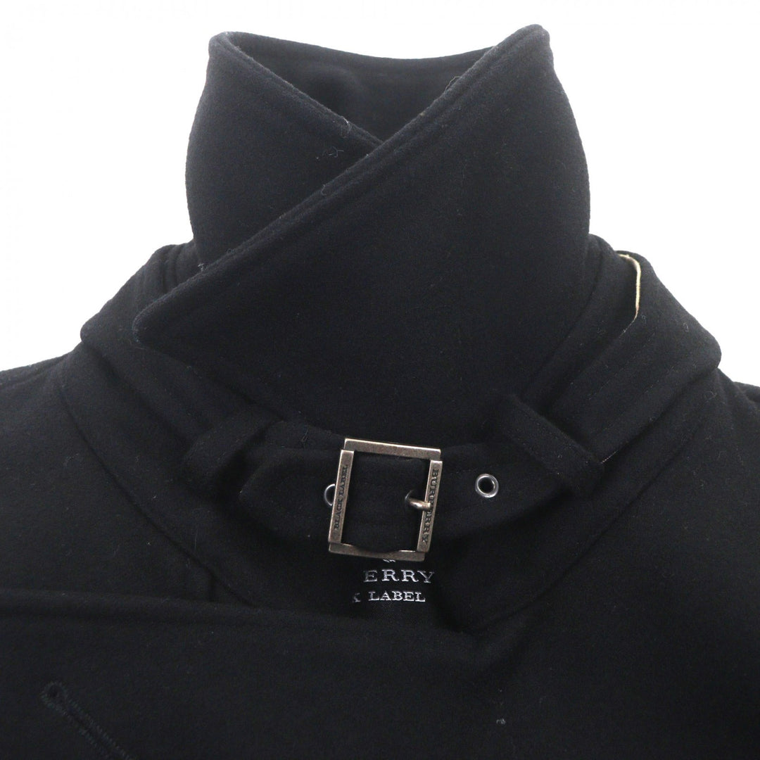 Great BURBERRY BLACK LABEL trench coat black wool mens L