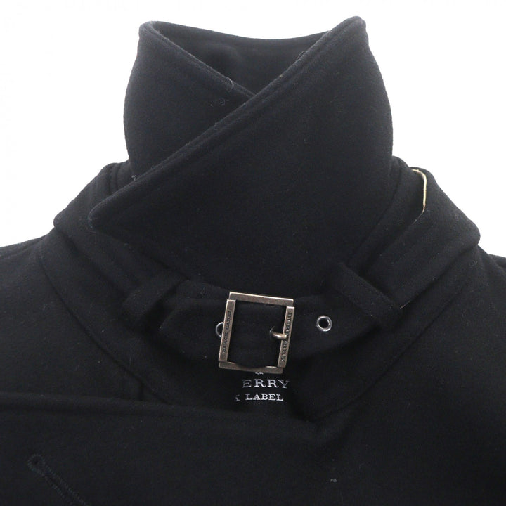 Great BURBERRY BLACK LABEL trench coat black wool mens L